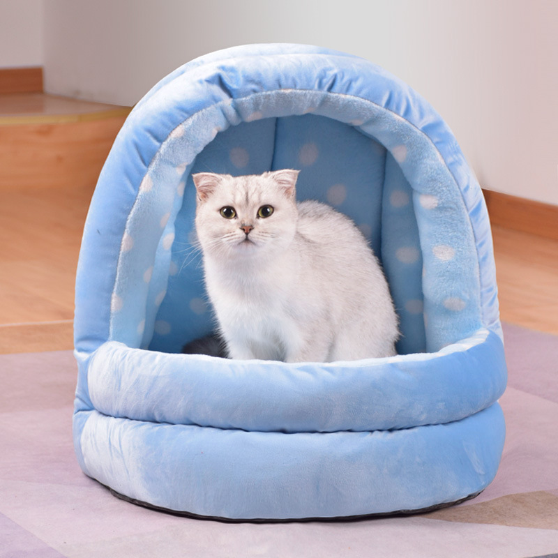 가을과 겨울 사육장 사계절 만화 동물 고양이 둥지 반 폐쇄 애완 동물 둥지 이동식 및 빨 고양이 둥지 애완 동물 용품