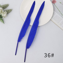 厂家现货供应驼背羽毛印第安头带羽毛笔配件 彩色鹅毛28-30cm多色