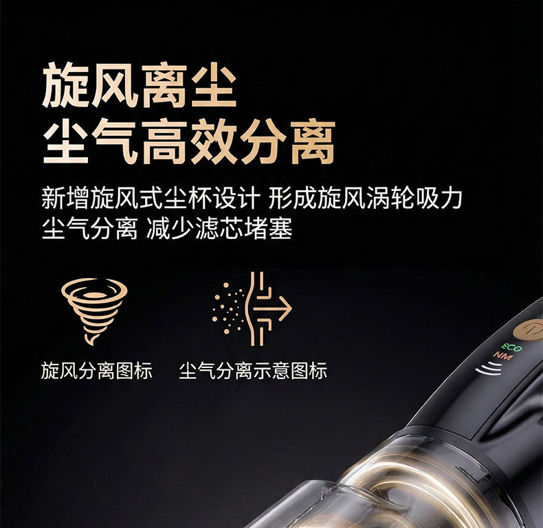 Wireless Handheld Vacuum Cleaner for Home Use with High Suction Power, Car-Mounted Blowing and Suction All-In-One Machine, Cyclone Dust Collection Bin, Smart Display for Vacuuming