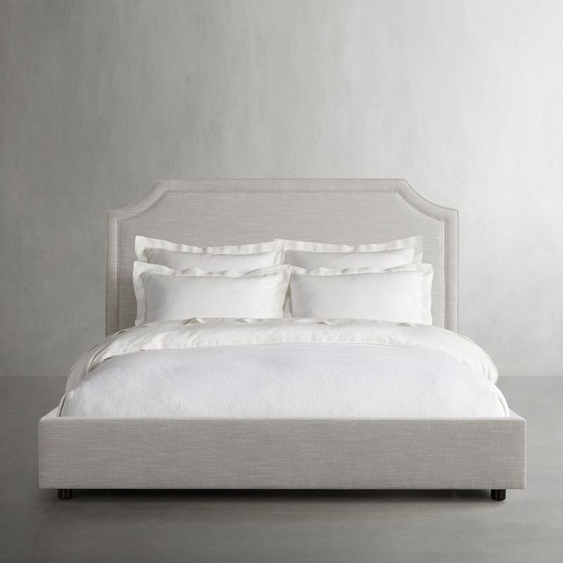 北歐現代落地雙人床意式極簡輕奢1.8米布藝軟包婚床設計師民宿床