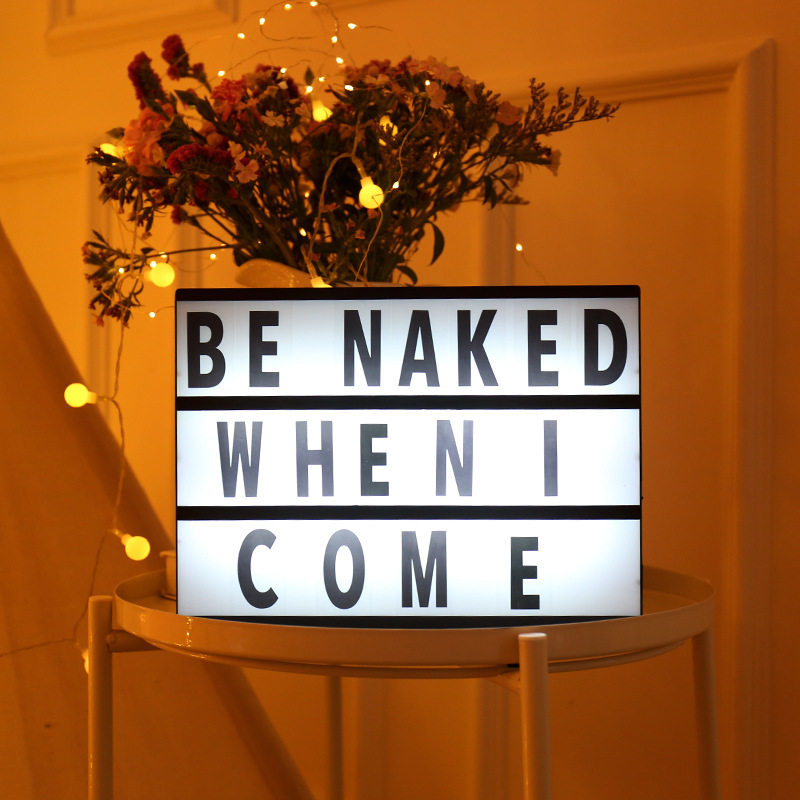 Led Letter Light Box A4 Size A5 Including Card Ins Popular Room Decoration Romantic Girl Heart Confession Artifact