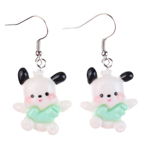 Japanese and Korean fun cartoon cute animal angel wing earrings creative childlike girl heart ear hook earrings