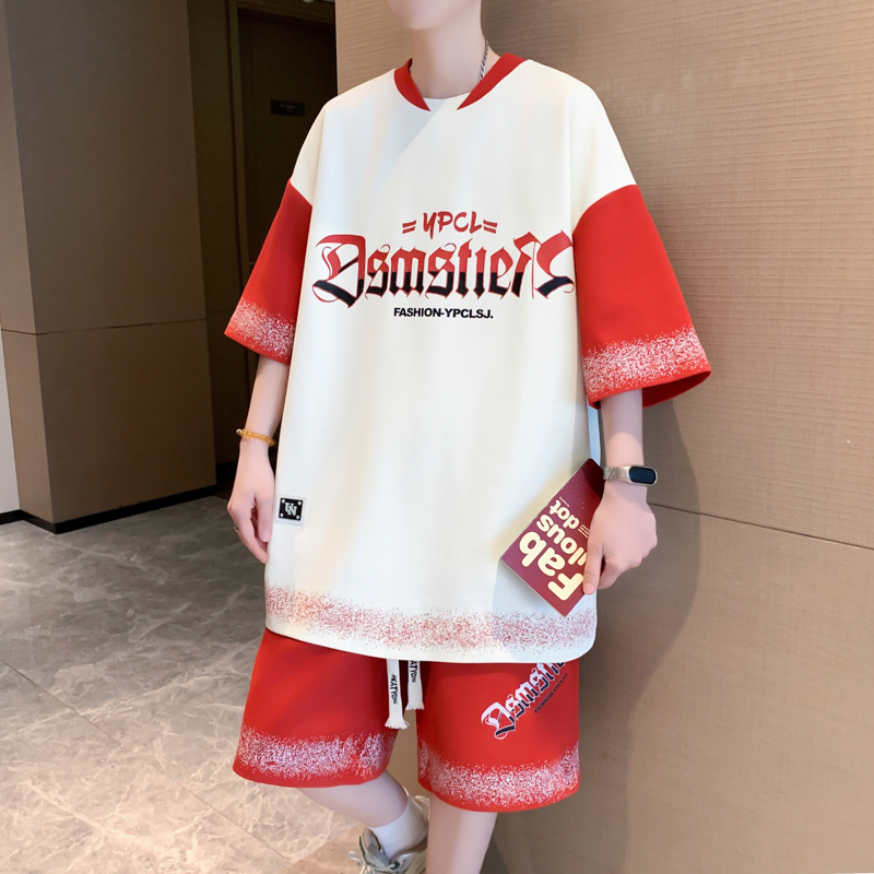 Tz6612 white and red (short sleeves + shorts) quality upgrade