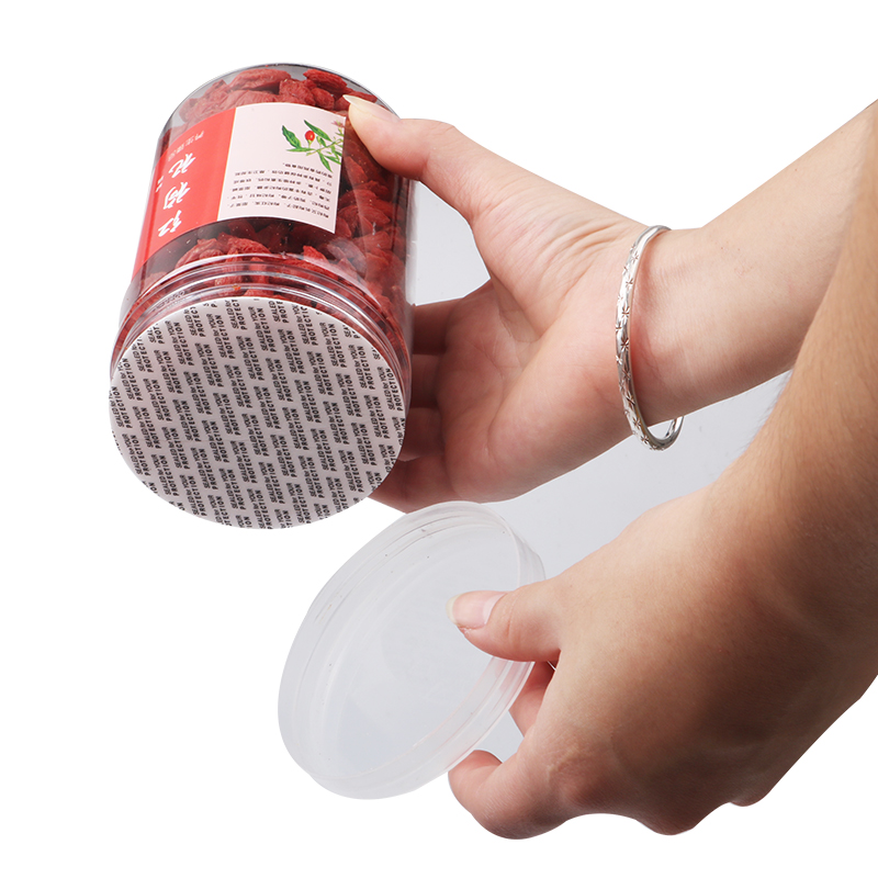 250g de枸杞 envasado, caja de embalaje de枸杞, 500g botella de枸杞 roja, frasco de plástico 100g con etiqueta