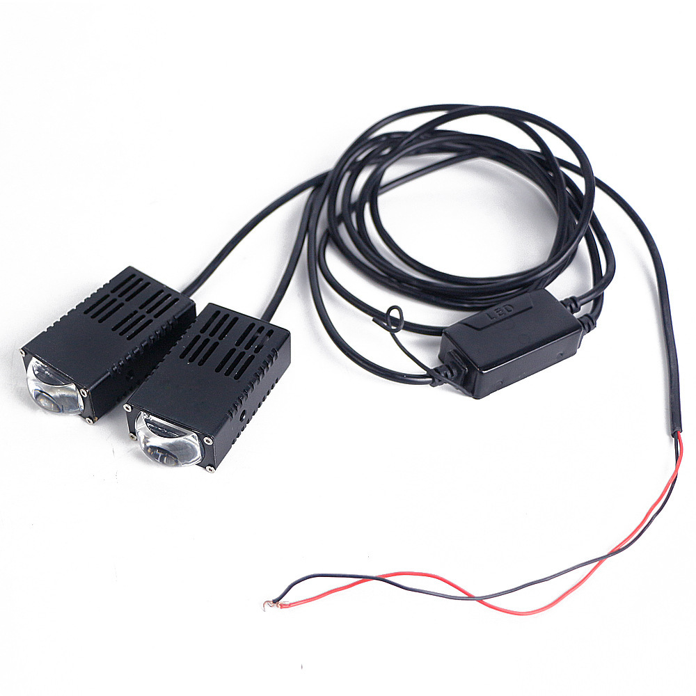 Lámpara de rejilla LED para automóviles, luz super brillante, un tiro, dos controles remotos, luz láser LED a prueba de agua oculta