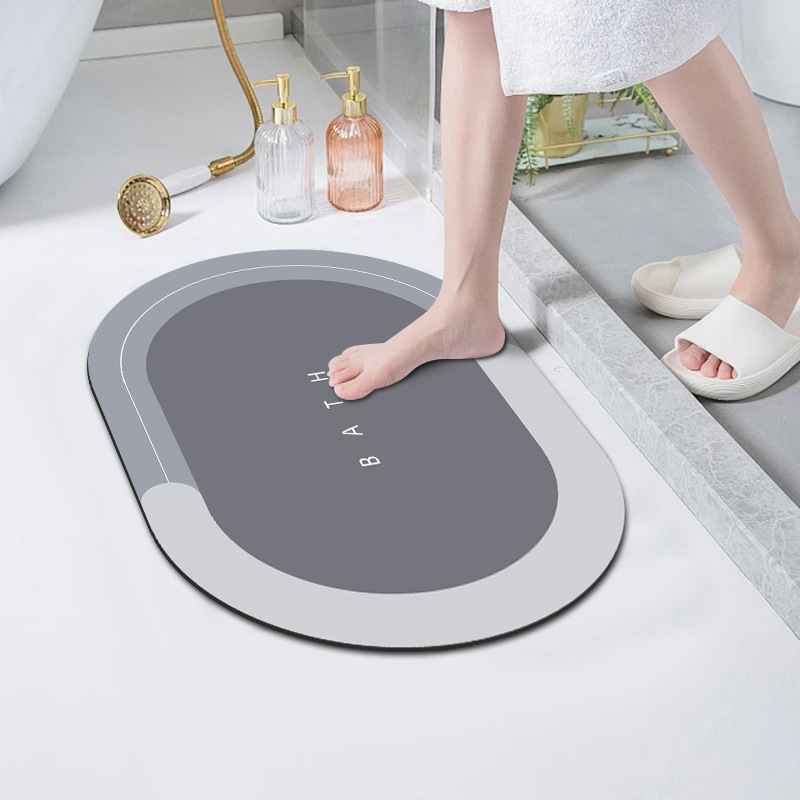 Cross-border Simple Diatomite Floor Mat, Water-absorbent Dirt-resistant, Non-slip, Quick-drying Foot Mat For Bathroom_voghion.com