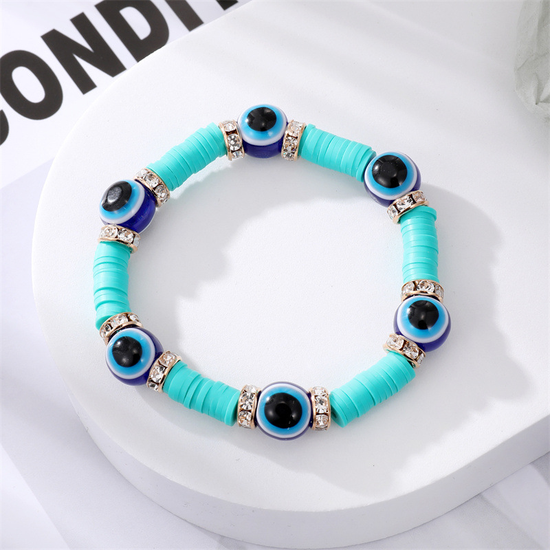 bracelet de perles de turquoise imitation oeil de diable bleu diamant fashionpicture3