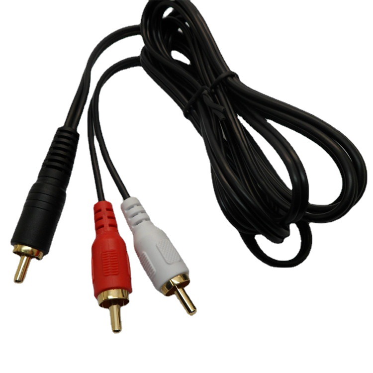 批量生产 镀金RCA一拖二AV音视频线 RCA公对公2合1 Y型线