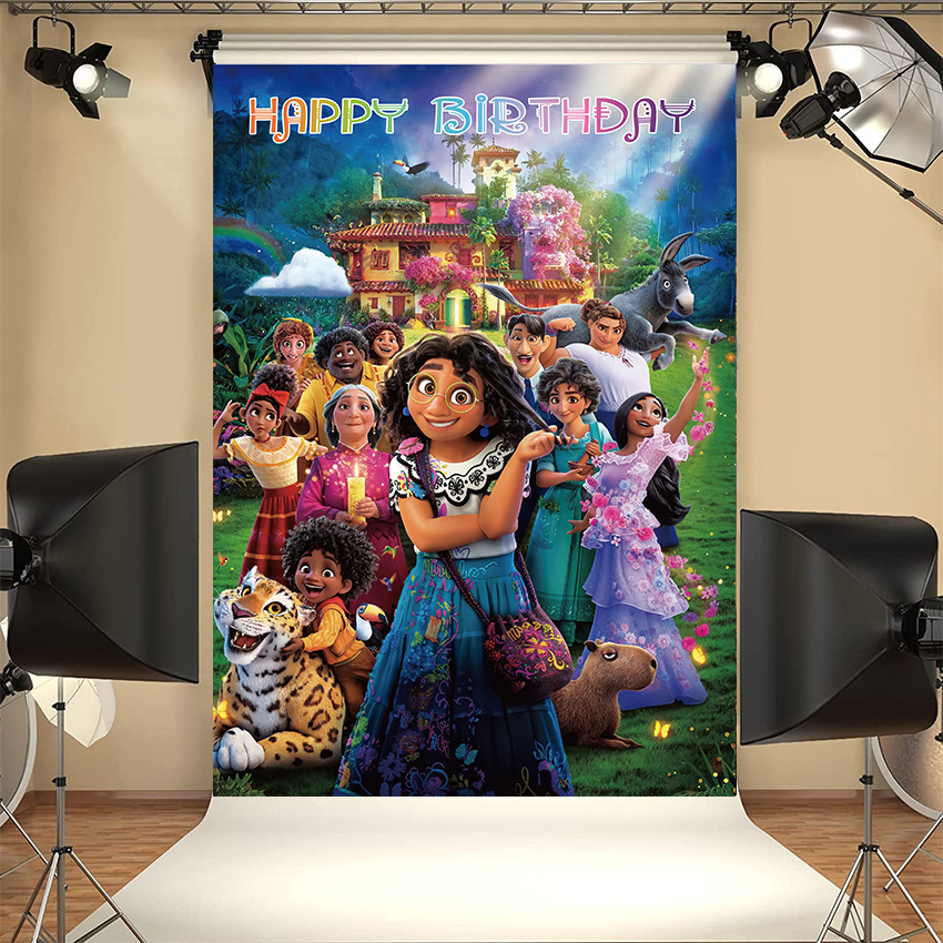 Comercio exterior magia Full House niños cumpleaños fiesta decoración suministros fotografía Fondo tela transfronteriza bandera exclusiva