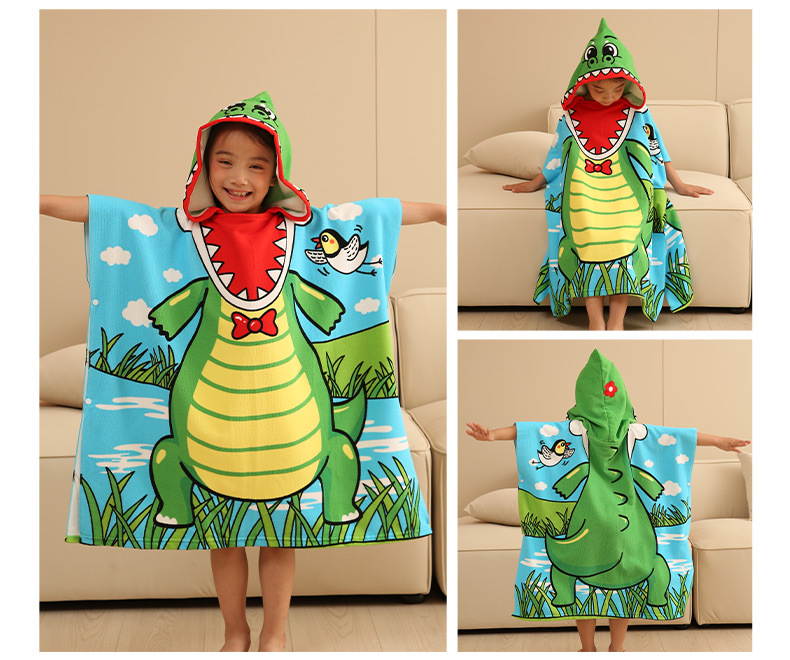 Factory wholesale large men's and women's bath towel cape boys and girls hooded bathrobe Cape wearable bath towel cape