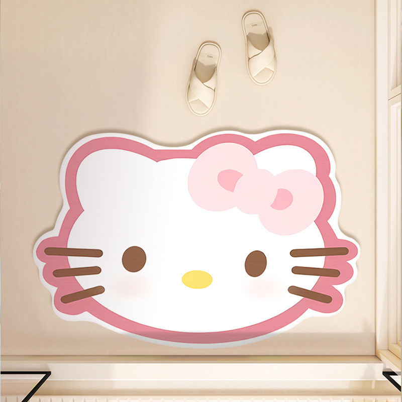 HelloKitty卡通硅藻泥地垫浴室吸水防滑脚垫卫生间耐脏易打理地垫|undefined