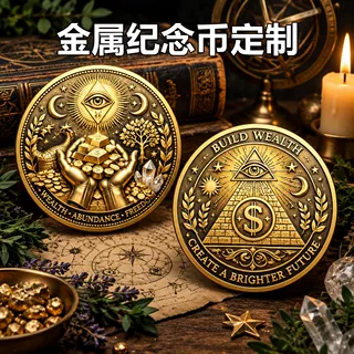 金属纪念币定制全知之眼财富主题挑战币立体浮雕欧美灵性收藏币