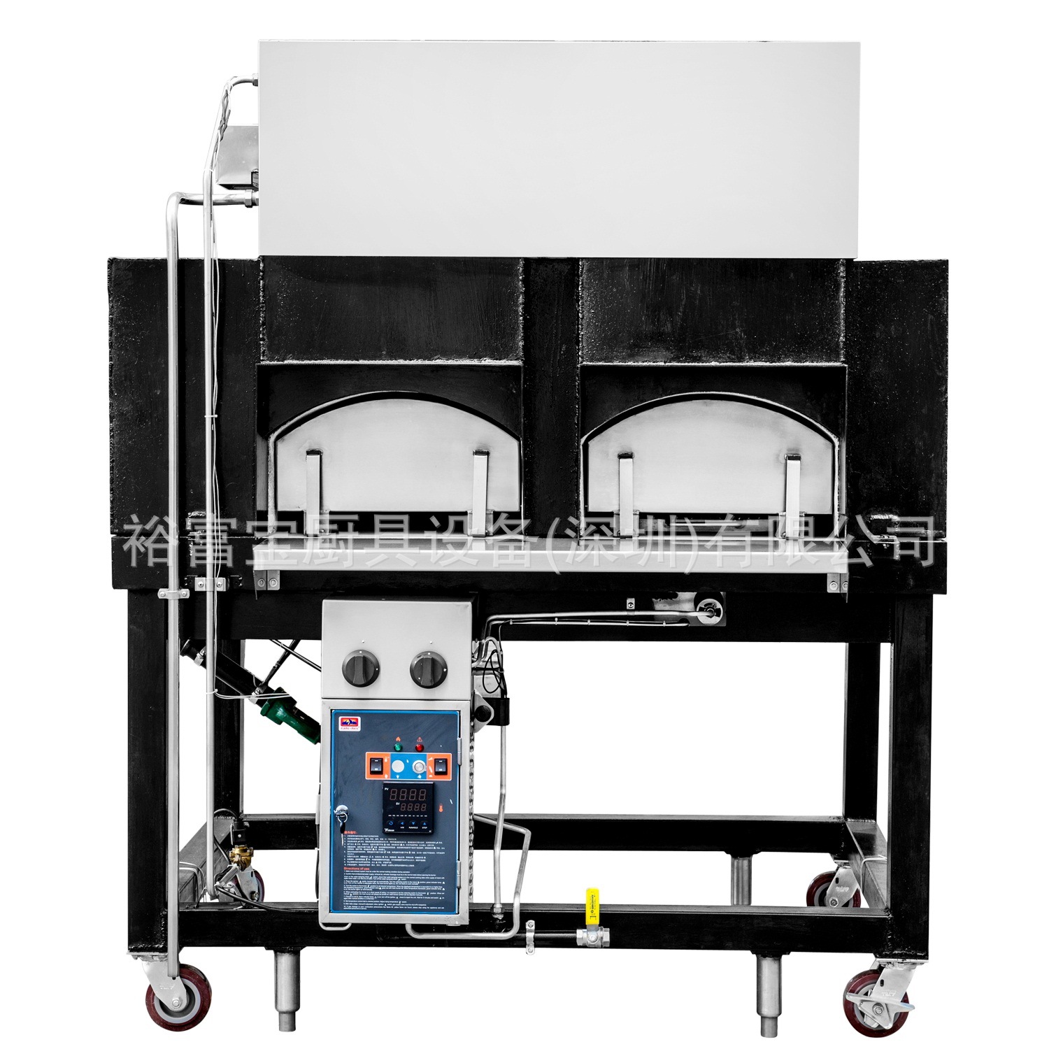 富利天然气方形石窑批萨烧烤双口炉(电磁安全掣)