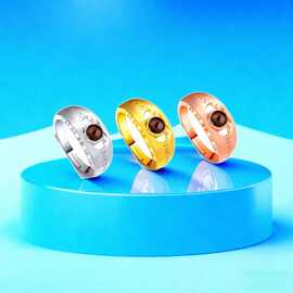 跨境热销100种语言我爱你铜镀LOVE投影戒指简约手饰图片 定 制