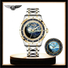 Bentley宾利【超凡大师]系列梵高油画/男士精钢夜光镶钻男士手表