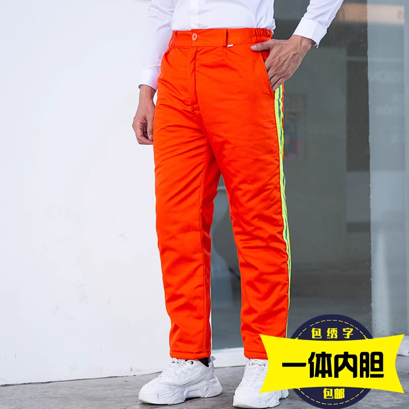 invierno grueso ropa de trabajo de higiene ambiental ropa de algodón verde jardín de higiene ambiental carretera rescate chaqueta de algodón calentamiento frío ropa de algodón