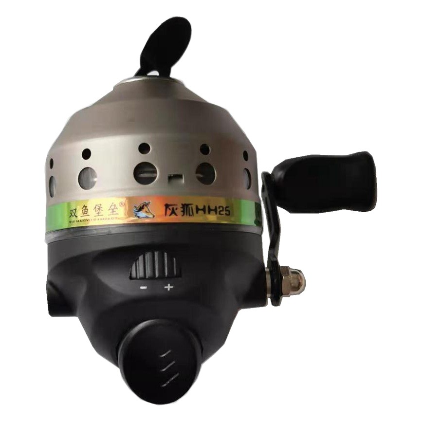 Transfronterizo doble pez fortaleza zorro gris HH25 metal carrete de pesca Línea interior carretera cerrada rueda asiática con carrete de pesca de línea