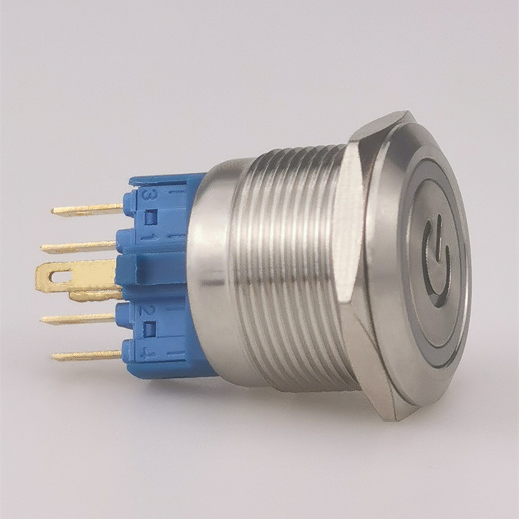 金属按钮开关22mm 环形电源标   自锁自复位开关