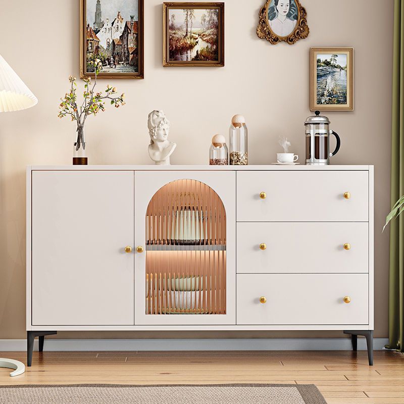 French Sideboard Integrated Wall-Mounted Simple Modern Living Room Kitchen Cabinet Storage Cabinet Cream Color Home Tea Cabinet