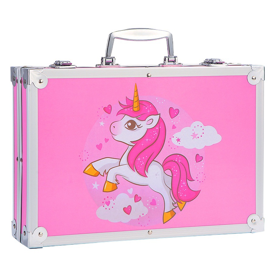 145 piezas cepillo de fábrica al por mayor de doble capa de aluminio caja de pintura traje estudiante acuarela pluma niños graffiti caja de regalo