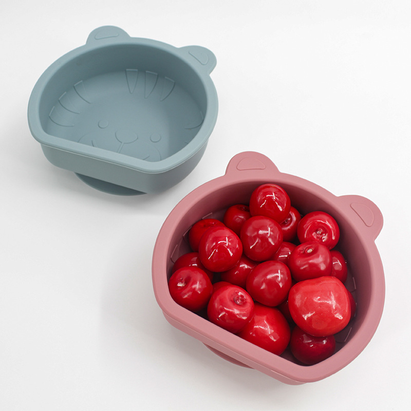 Alimentos de silicona para bebés cuenco de alimentos suplementarios para niños cubiertos para bebés hogar tigre cuenco con ventosas al por mayor