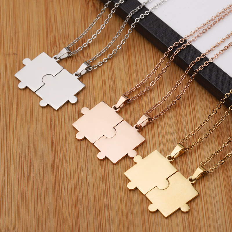 304 Stainless Steel Material Wholesale Jewelry Simple Style Geometric 304 Stainless Steel 18K Gold Plated Rose Gold Plated Plating Pendant Necklace Chain-free