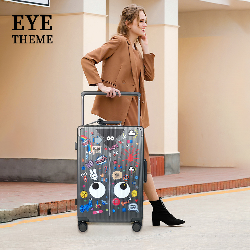 Maleta de ojos grandes bloqueo de cifrado bloqueo de aduanas maleta de embarque maleta de viaje maleta de tracción