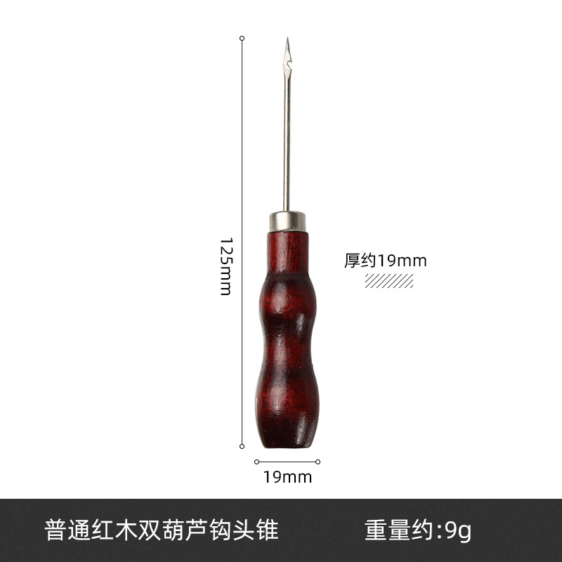 Nuevas herramientas de costura de cuero forma de calabaza mango de madera puncher herramientas hechas a mano en stock al por mayor