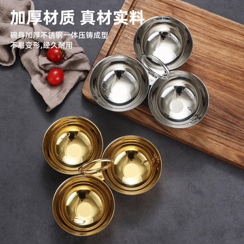创意不锈钢三格拼盘小吃盘提式点心盘ktv瓜子花生干果盘烤肉店盘|undefined