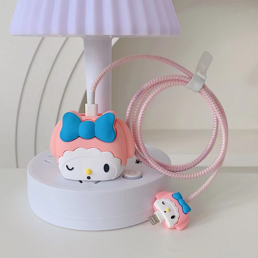 2023 nuevo cargador de dibujos animados cubierta protectora adecuada para Apple carga rápida cabeza 18/20W estándar europeo estándar americano aplicable