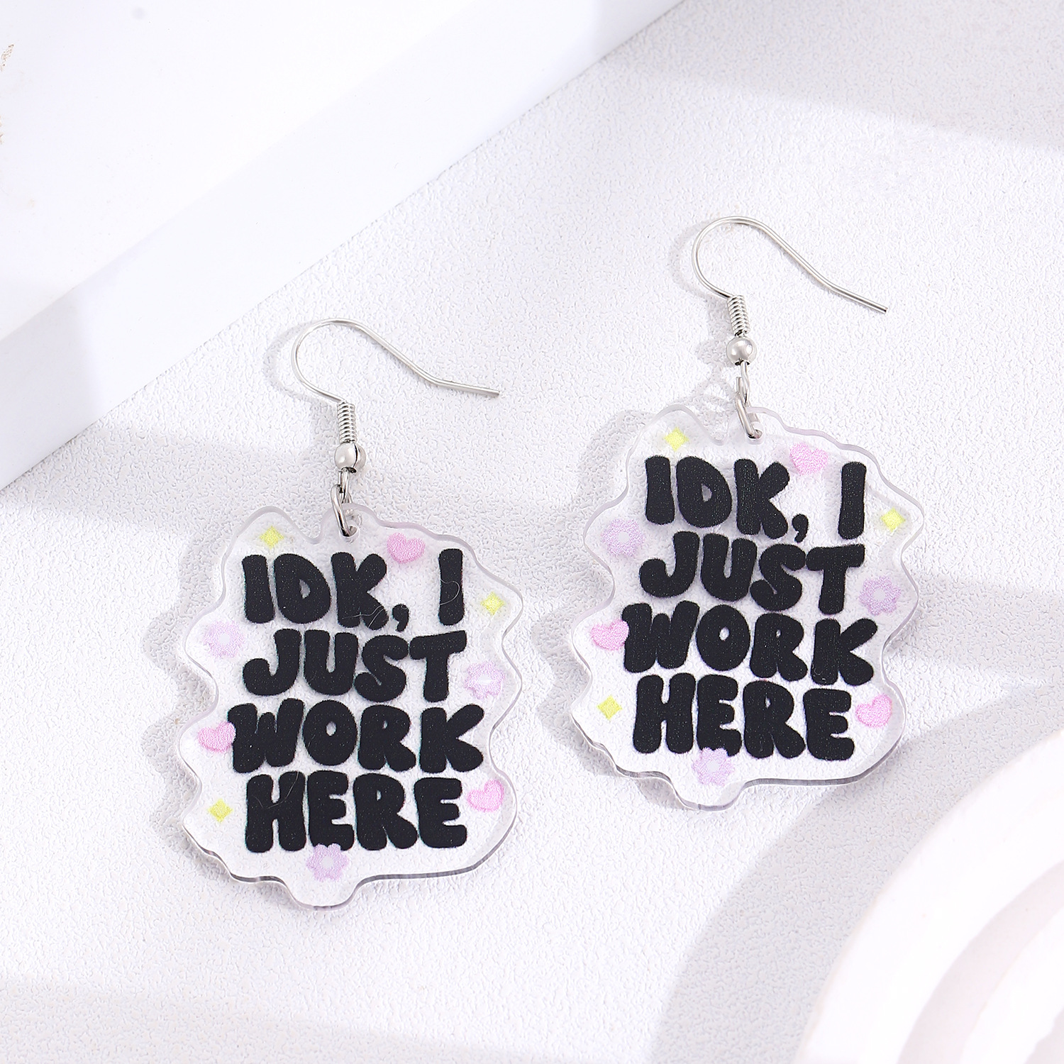transparent acrylic fashionable earrings with letters