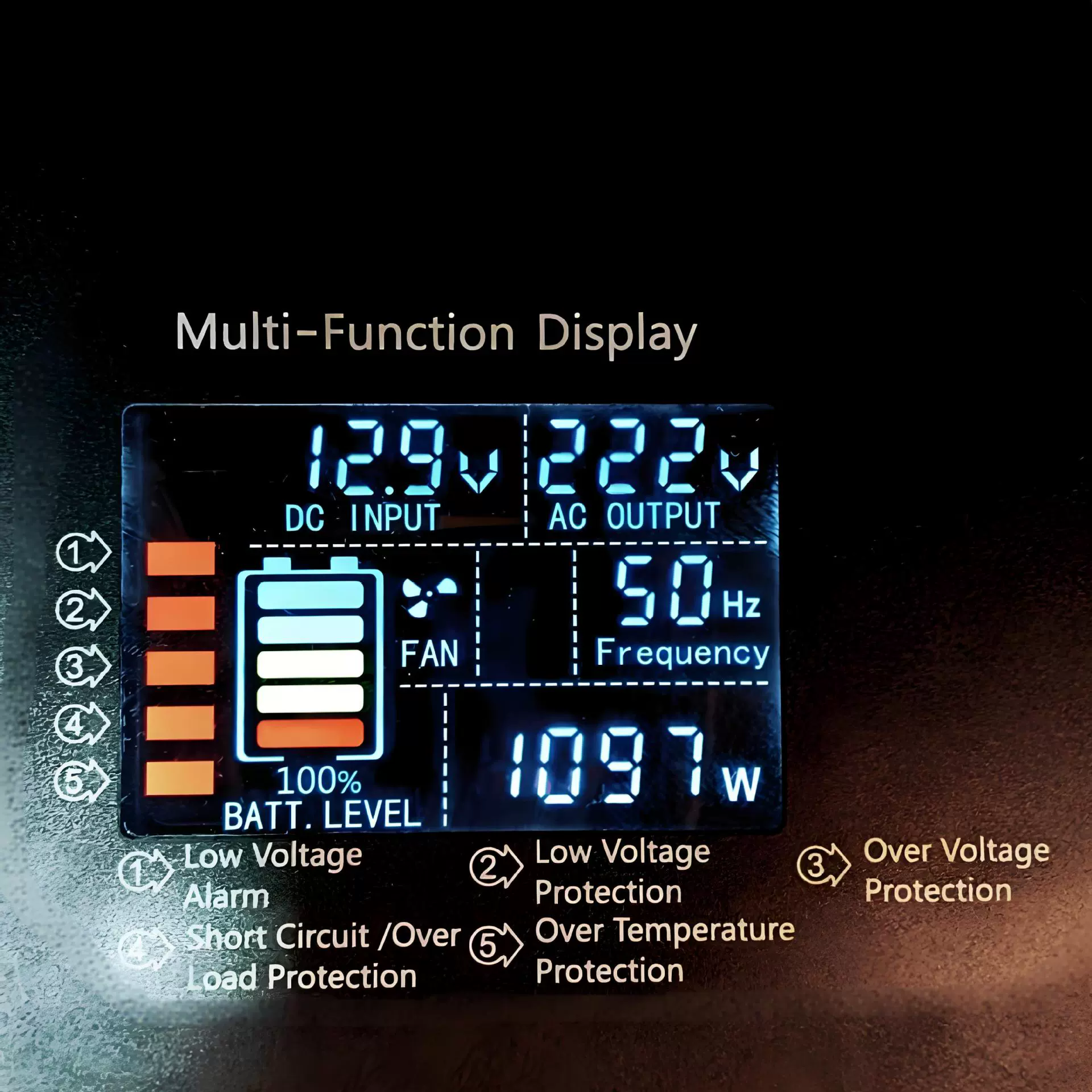 Новый инвертор синусоидального типа чистой волны DC12V/24V в AC220/110V LCD 3000W инвертор