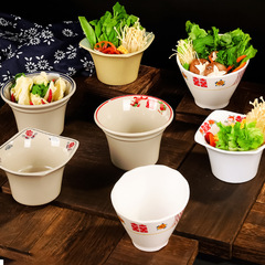 市井火鍋蔬菜桶烤肉蔬菜桶蔬菜菌菇拼盤A5仿瓷密胺餐具