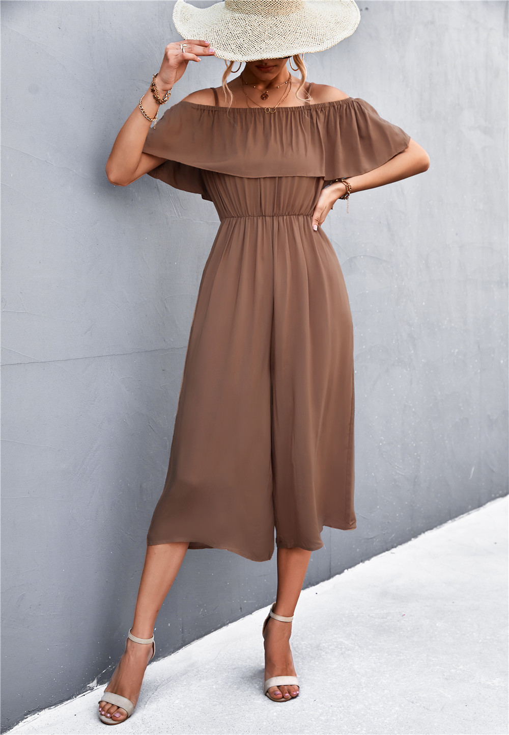 Women's One Shoulder Jumpsuit Loose Casual Summer Strap Romper_voghion.com