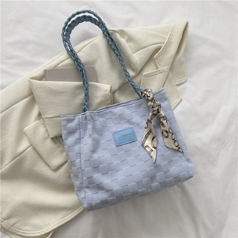 Feeling Bag for Women 2022 New Style College Student Class Single Shoulder Ribbon Canvas Bag Work Clothing Large Capacity Tote Bag Feeling Bag for Women 2022 New Style College Student Class Single Shoulder Ribbon Canvas Bag Work Clothing Large Capacity Tote Bag