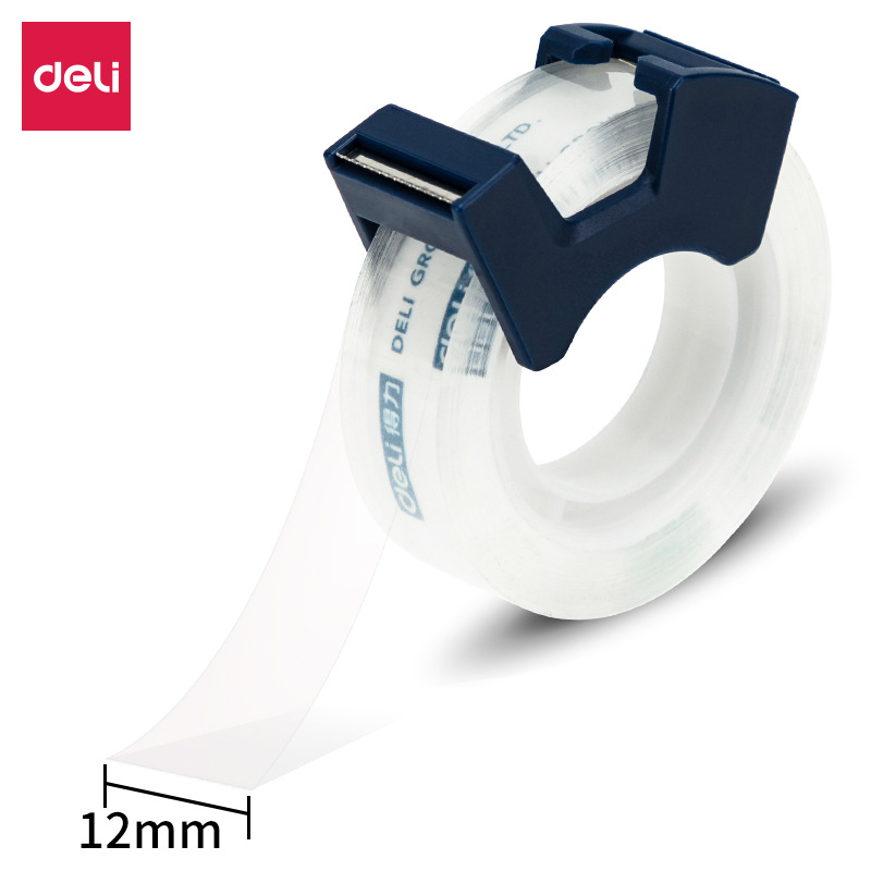 得力高透明胶带套装 12mm迷你小胶带学生用隐形胶带小号易斯30123