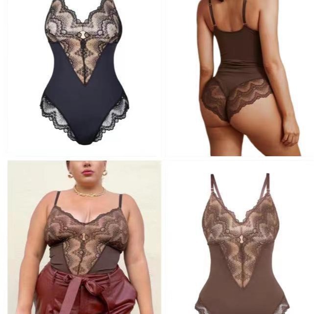 欧美爆款2022热卖女装秋冬新款吊带蕾丝拼接性感连体衣情趣内衣女