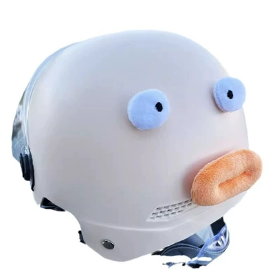 Motosiklet dəbilqələri and quirky accessories for - sausage-mouth-helmet-decoration-cross-eyed-sausage-mouth-limited-time-offer