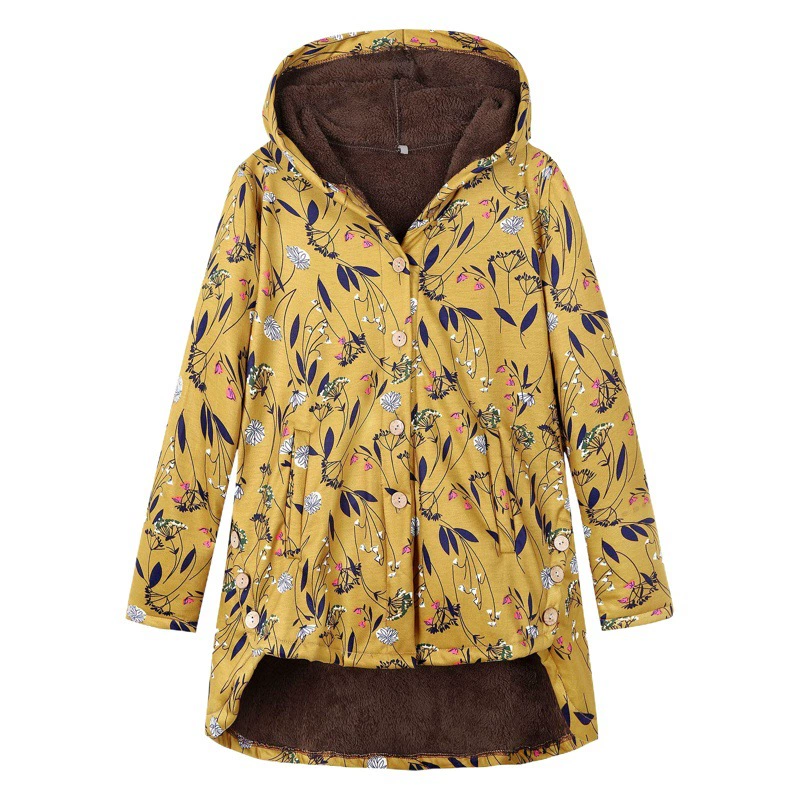 Женская плюшевая куртка на пуговицах Amazon, утолщенная композитная хлопковая куртка средней длины от бренда асимметричной моды 9953