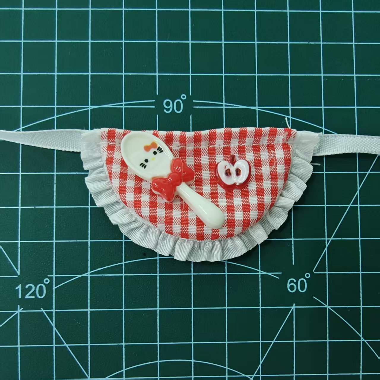 Red checkered kitty spoon apron