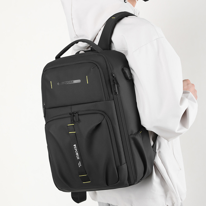 WEPOWER nuevo estilo de moda para hombres mochila de negocios, bolso de cable USB para laptop, mochila ligera