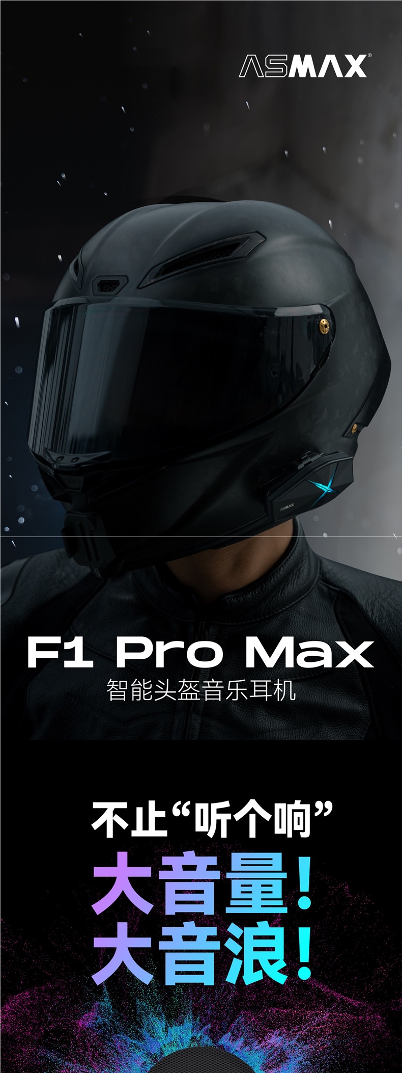Black Helmet with Bluetooth Headset for Motorcycle Riding, Full-Face Helmet with Built-in Motorcycle Features