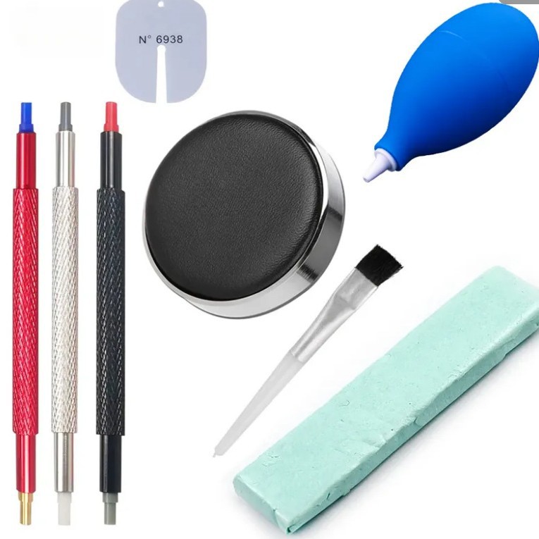 Herramienta de reparación de relojes titular de la aguja 7404 cabeza de goma de doble cabeza aguja punzonado reloj de la aguja del reloj de la aguja titular de la aguja