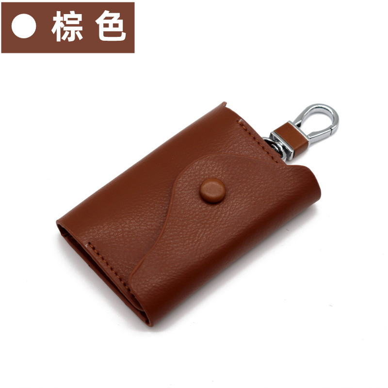 Estuche para llaves de cuero para hombres de alta gama Estuche para llaves de cintura multifuncional de gran capacidad Bolso para llaves universal de cuero para el hogar para mujeres