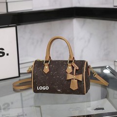 2025新款枕头包迷你波士顿斜挎手提女包老花包潮原logo印花