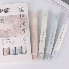 Collective Society Fluorescent Highlighters Bonfire Tea High-Quality Handwritten Notebooks Marking Pens Pastel Color Markers Student Highlighters