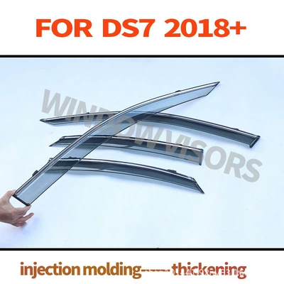 Rain shield Ds7 Window Visor - citroen-ds7-crossback-mk1-2018-pc-3d-stainless-steel-bright-strip-window-rain-shield