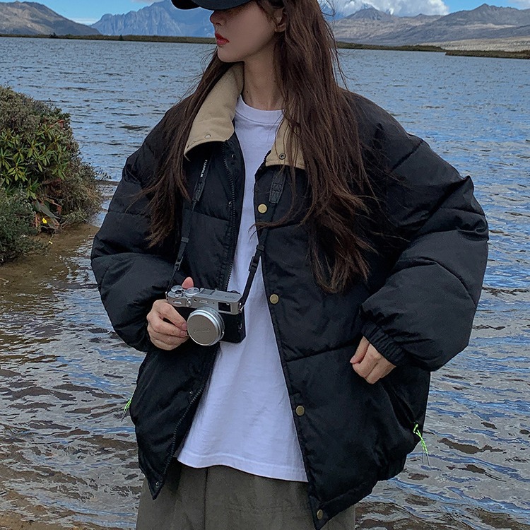 Ropa de algodón para mujeres 2024 invierno nuevo estilo coreano plumón ropa de algodón corto cuello grueso ropa de pan de estudiantes abrigo de moda image 5