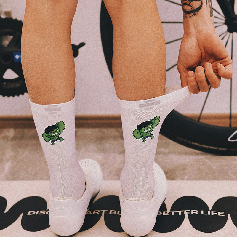 Cycling Socks, the Same Style as Pogacar's Green Giant Mid-Tube Breathable, Sweat-Absorbent, High-Elastic, Wear-Resistant Socks for Men and Women Cycling Socks, the Same Style as Pogacar's Green Giant Mid-Tube Breathable, Sweat-Absorbent, High-Elastic, Wear-Resistant Socks for Men and Women