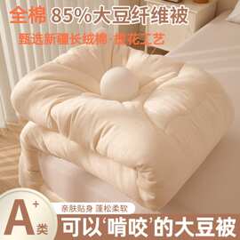 A类新疆全棉提花85%大豆纤维被被子大豆被春秋被冬被被子冬季厚款